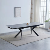 Xenia Light Grey Sintered Stone Ceramic Top Dining Table - 160 to 200cm